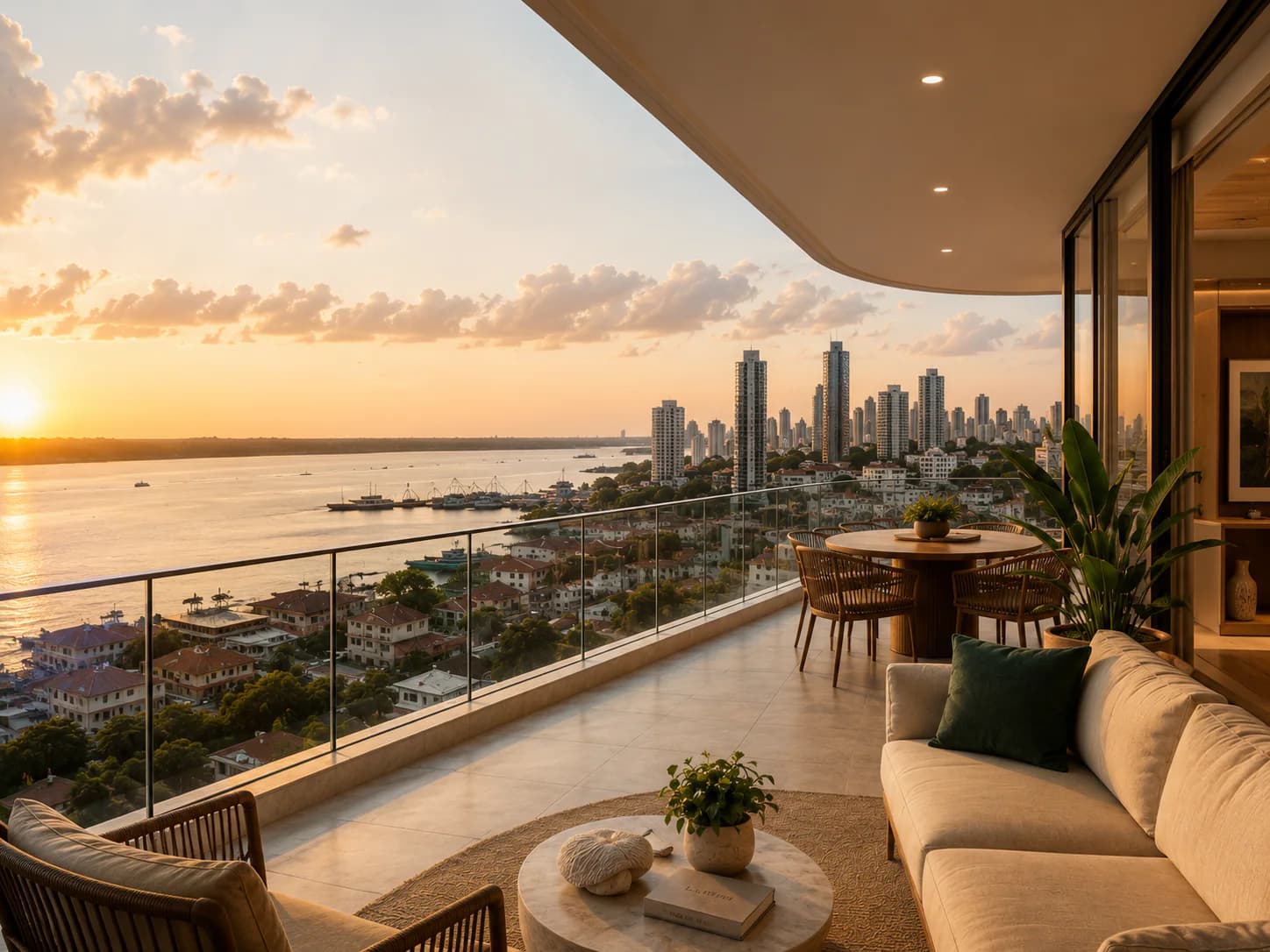 Vista de Belém a partir de uma varanda residencial